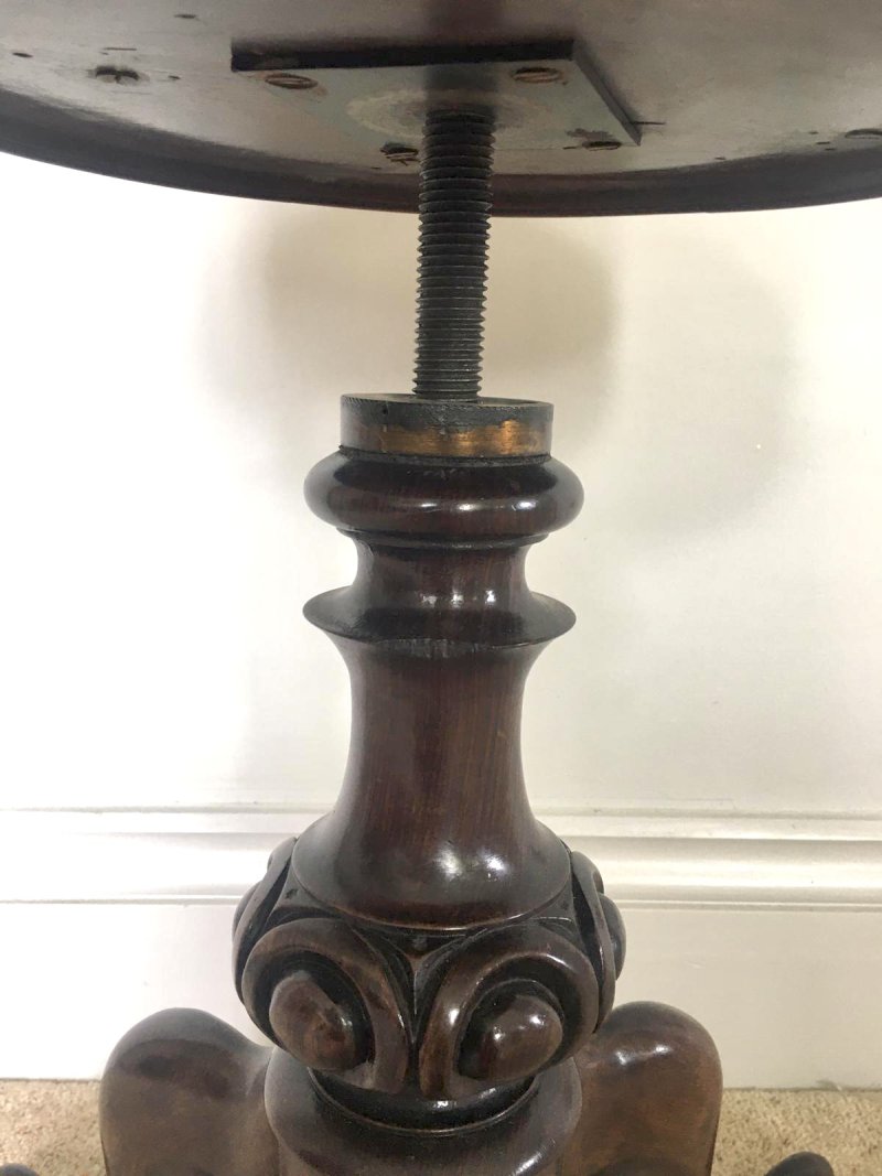 Antique Quality Victorian Walnut Piano Stool - Image 5